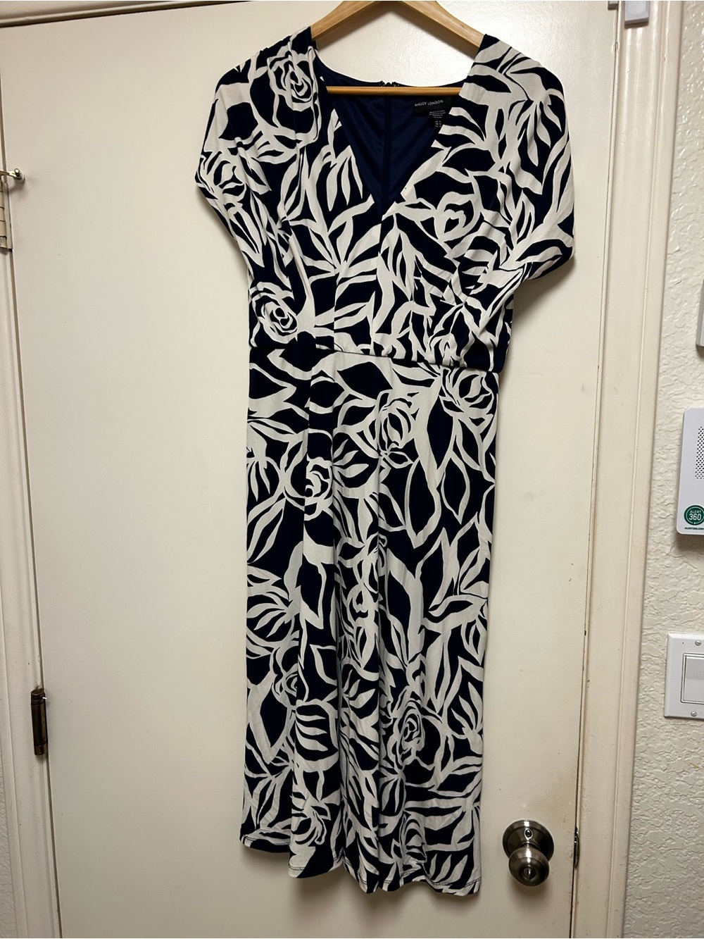 Maggy London Navy and White Floral Dress